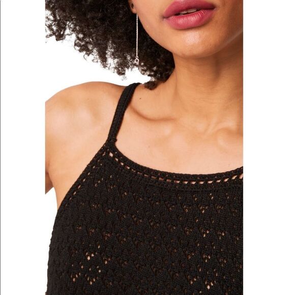 French Connection Nora Crochet Sleeveless Top, Black, Size Small, (2/4), NWT - Picture 4 of 10
